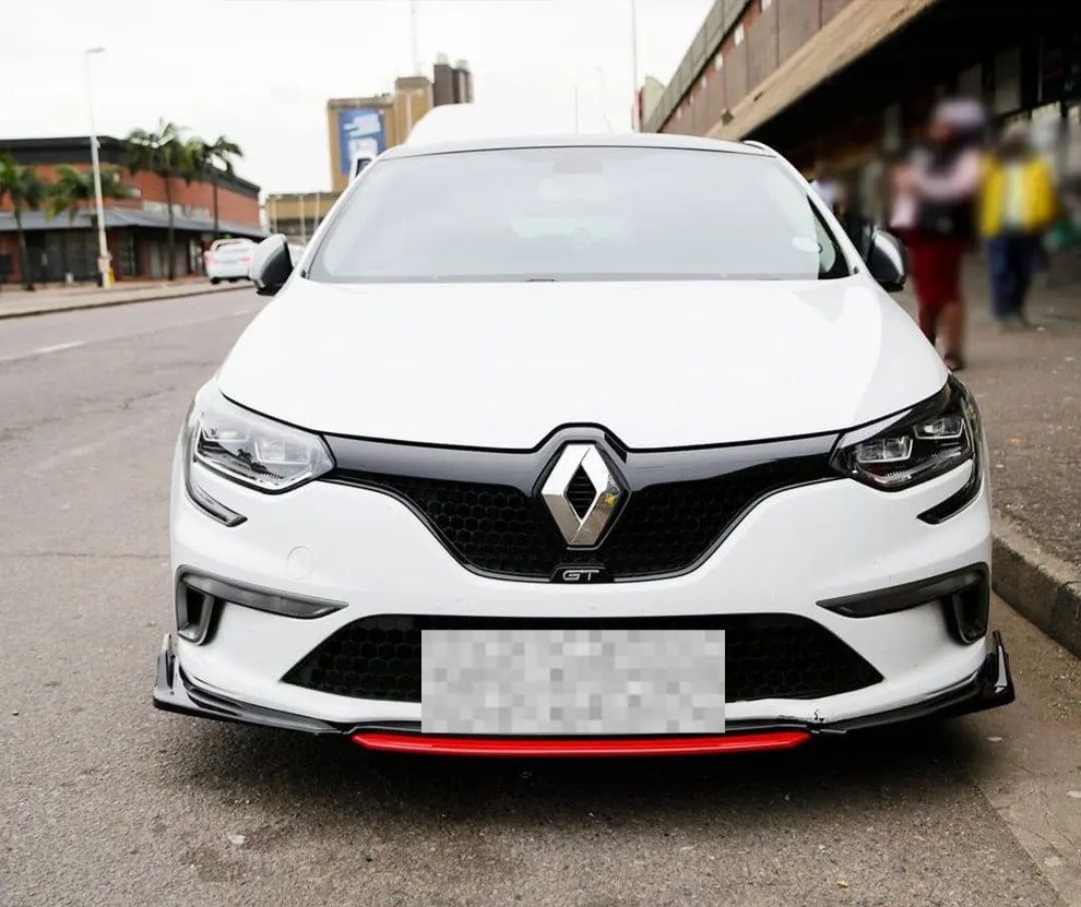 Universal Gloss Black 4-Piece Front Spoiler With Red Lip
